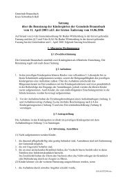 Satzung Ã¼ber die Benutzung der KindergÃ¤rten der ... - Braunsbach