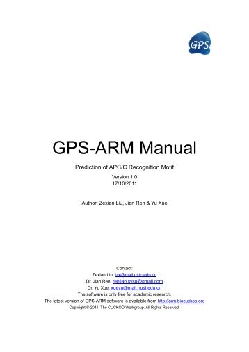 GPS-ARM Manual - The Cuckoo Workgroup