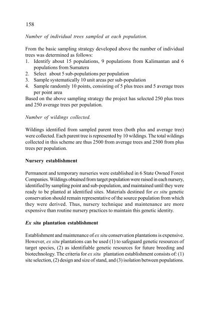 In situ and Ex situ Conservation of Commercial Tropical Trees - ITTO