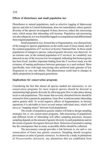 In situ and Ex situ Conservation of Commercial Tropical Trees - ITTO