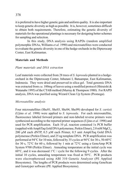 In situ and Ex situ Conservation of Commercial Tropical Trees - ITTO