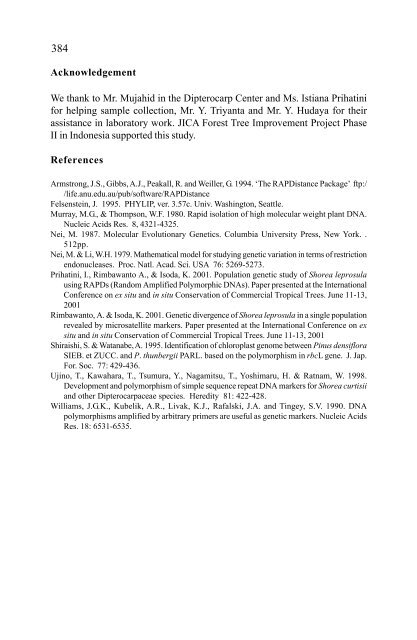 In situ and Ex situ Conservation of Commercial Tropical Trees - ITTO