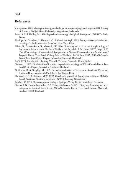 In situ and Ex situ Conservation of Commercial Tropical Trees - ITTO