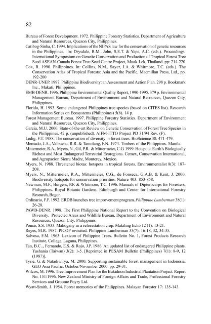 In situ and Ex situ Conservation of Commercial Tropical Trees - ITTO