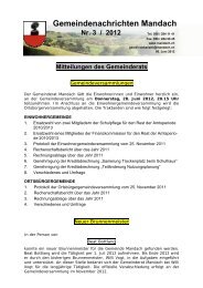 Gemeindenachrichten - Gemeinde Mandach