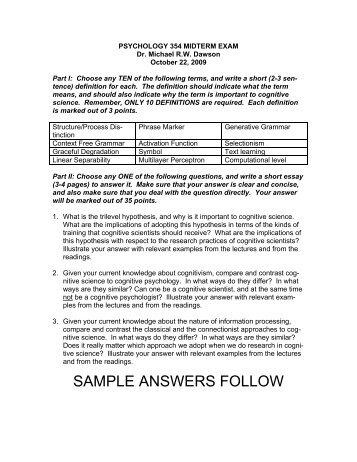 SAMPLE ANSWERS FOLLOW - Biological Computation Project