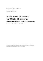 Evaluation of Access to Work: Ministerial Government Departments