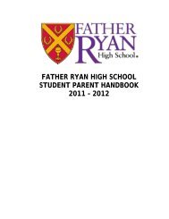 father ryan high school student parent handbook 2011 - 2012