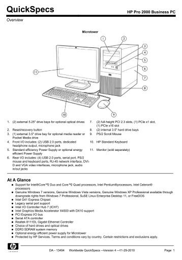 HP Pro 2000 Business PC