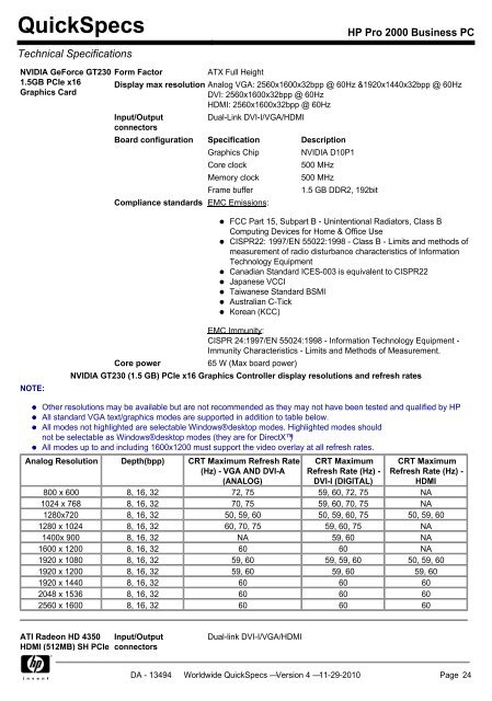 HP Pro 2000 Business PC