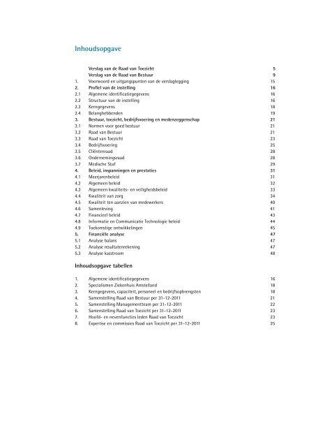 Jaardocument 2011 - Ziekenhuis Amstelland