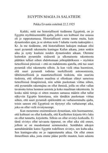 1925 02 22 Egyptin magia ja salatiede - Pekka Ervast