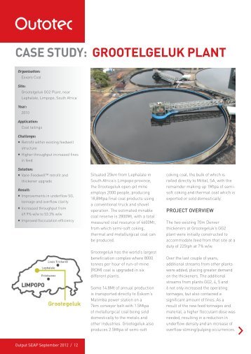 CASE STUDY: GROOTELGELUK PLANT - Outotec