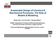 Sustainable Design of Chemical & Biochemical Processes - CAPEC