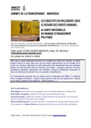 Invitation pour la table ronde d'Amnesty au Sommet de la ...