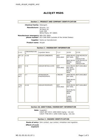 ALCOJET MSDS - Weber Scientific