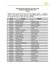 Horario Pruebas Psicotecnicas