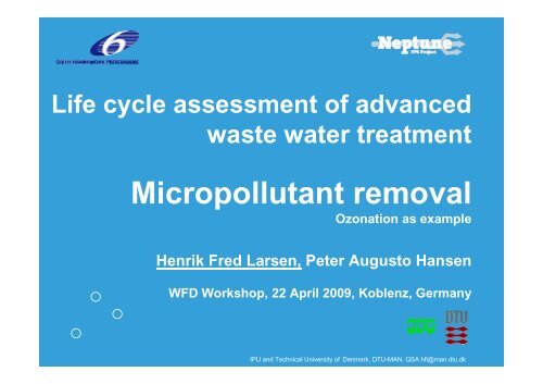 Micropollutant removal - EU Project Neptune