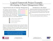 Logical Framework Project Example: - Management Pro