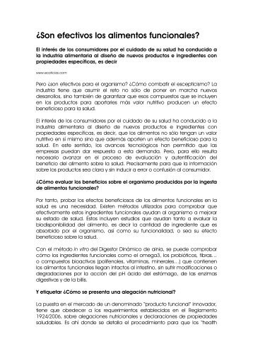 Â¿Son efectivos los alimentos funcionales?