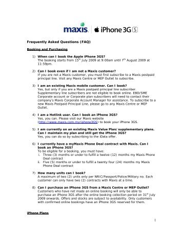 Frequently Asked Questions (FAQ) - Maxis