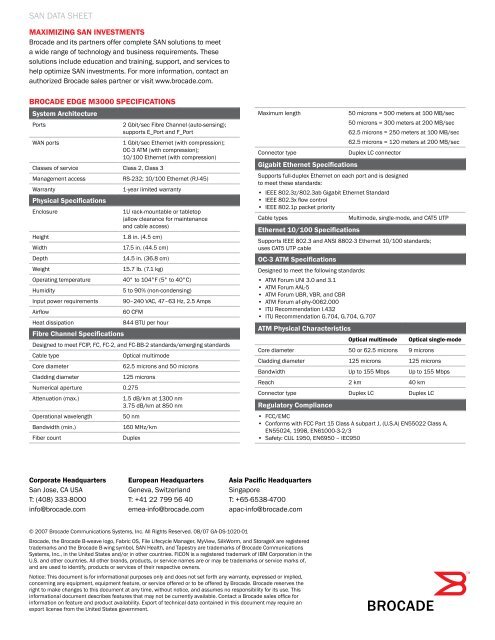 Brocade Edge M3000 SAN Router