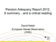 Pension Adequacy Report 2012, A summaryâ¦and a critical reading