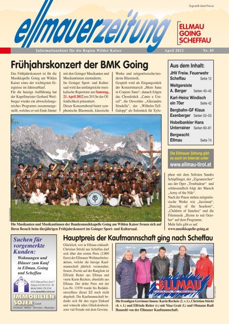 Frühjahrskonzert der BMK Scheffau - Ellmau Info