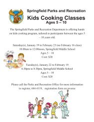 cooking class flyer - Rural Municipality of Springfield