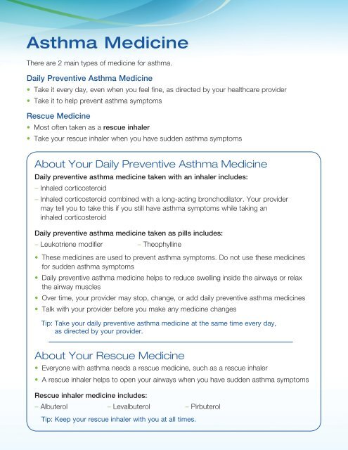 Asthma Medicine - HealthCoach4Me