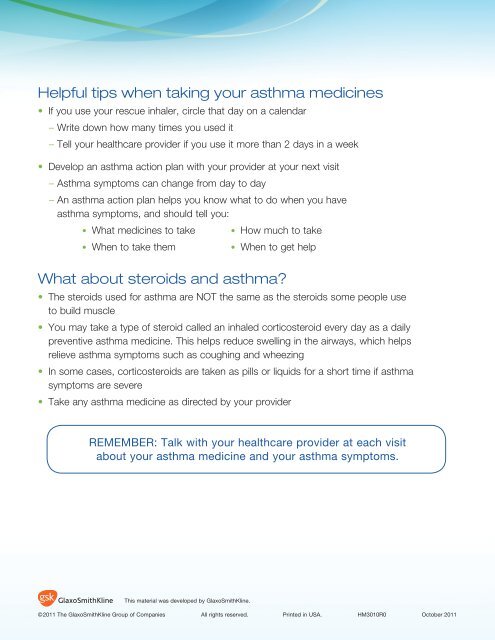 Asthma Medicine - HealthCoach4Me
