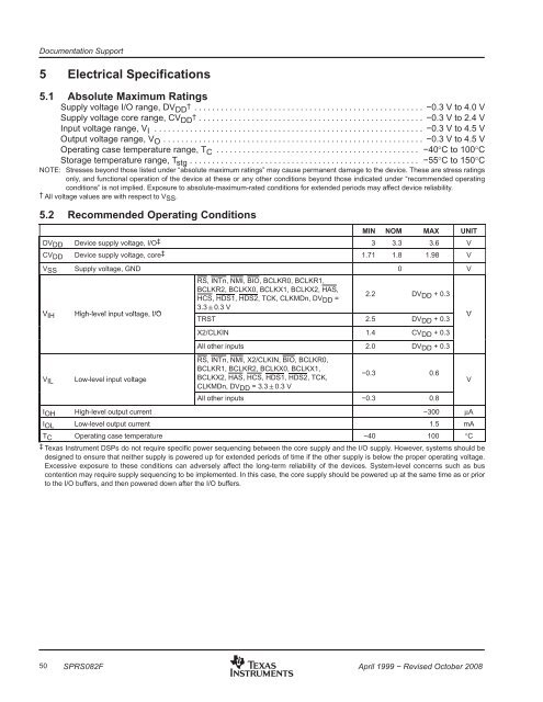 TMS320VC5409 Fixed-Point Digital Signal ... - Texas Instruments