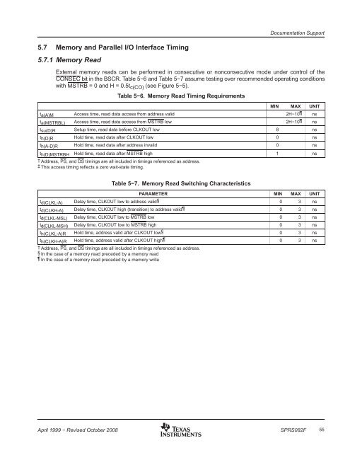 TMS320VC5409 Fixed-Point Digital Signal ... - Texas Instruments