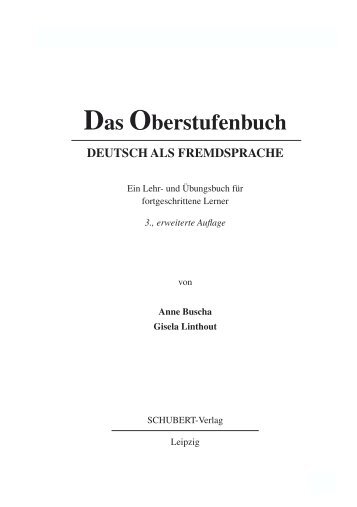 Das Oberstufenbuch DaF, 3., erw. Aufl. - SCHUBERT-Verlag