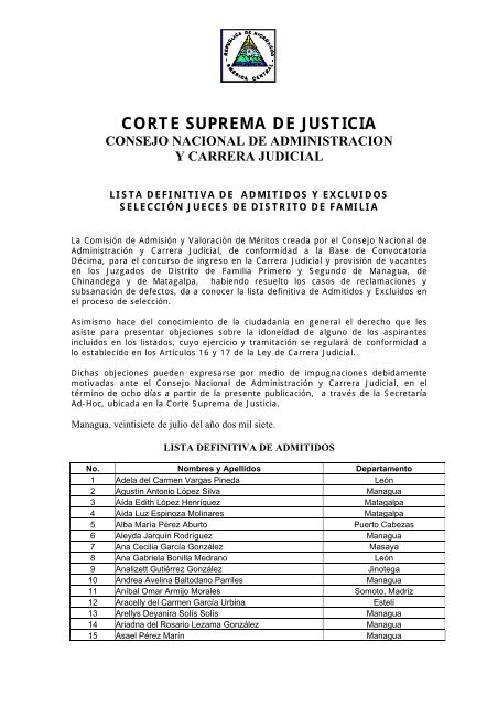 CORTE SUPREMA DE JUSTICIA - Poder Judicial