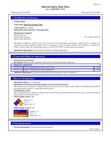 Material Safety Data Sheet - masco.net