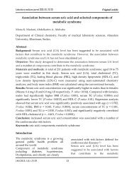 Association between serum uric acid and selected components of ...