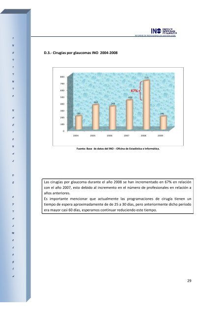 INO INFORME DE INDICADORES HOSPITALARIOS 2009 - Instituto ...