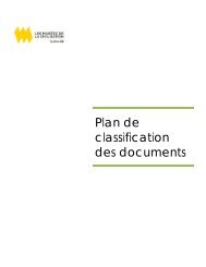 Plan de classification des documents - Musée de la civilisation