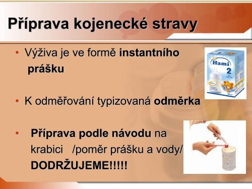 PÅÃ­prava kojeneckÃ© stravy