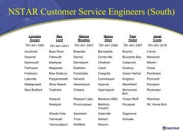 NSTAR Customer Service Engineers (South)