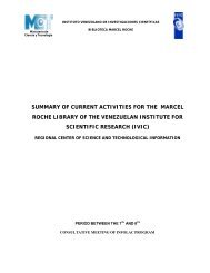Marcel Roche Library report - Infolac