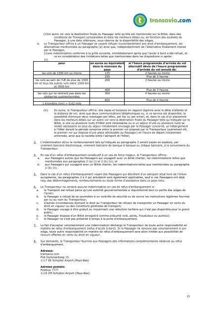 Consultez les conditions tarifaires et les Conditions ... - Transavia.com
