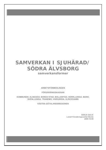 Samverkansprojekt i Sjuhärad/Södra Älvsborg
