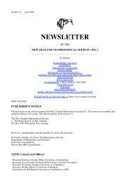 Apr 2001 - New Zealand Mathematical Society