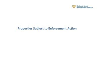 Properties Subject to Enforcement Action - NAMA Wine Lake