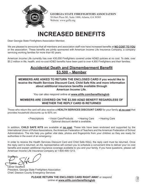 INCREASED BENEFITS - American Income Life
