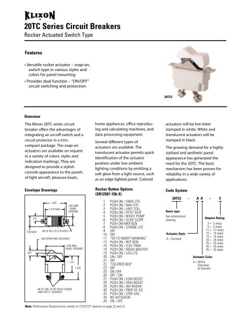 Precision Products Aircraft Circuit Breakers - Sensata