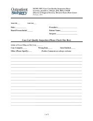 NCMC/SPC Case Cart Quality Inspection Sheet - Outpatient Surgery ...