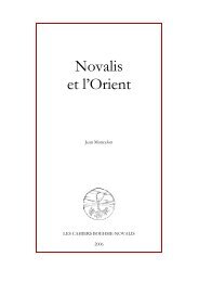 Novalis et l'Orient - Novalis - D'Orient et d'Occident